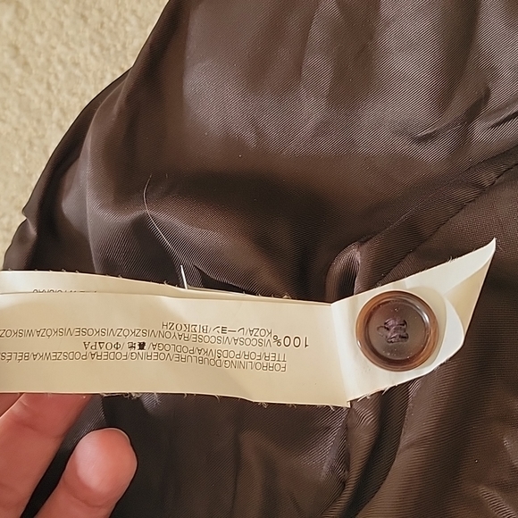 EUC ZARA Brown Wool Tweed Short Jacket with Leather & Wood Toggle Closures SZ: M - Picture 14 of 14